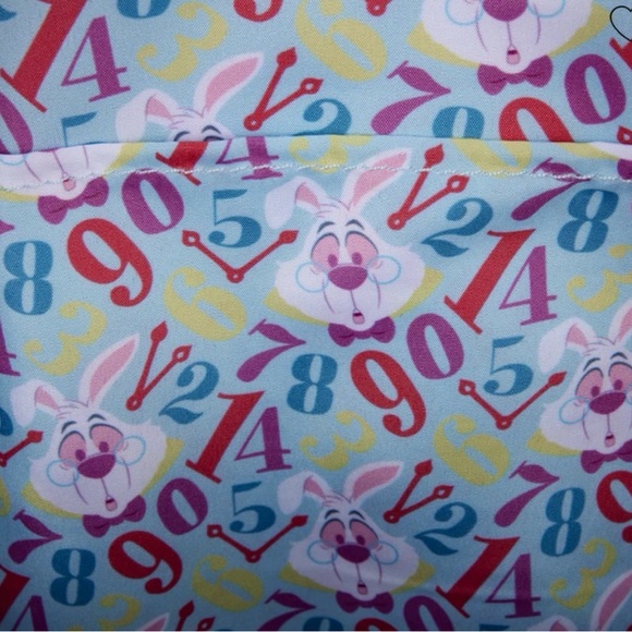 Loungefly White Rabbit Clock Backpack & Wallet Set in White, Pink, Yellow - Picture 10 of 11